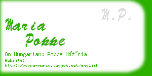 maria poppe business card